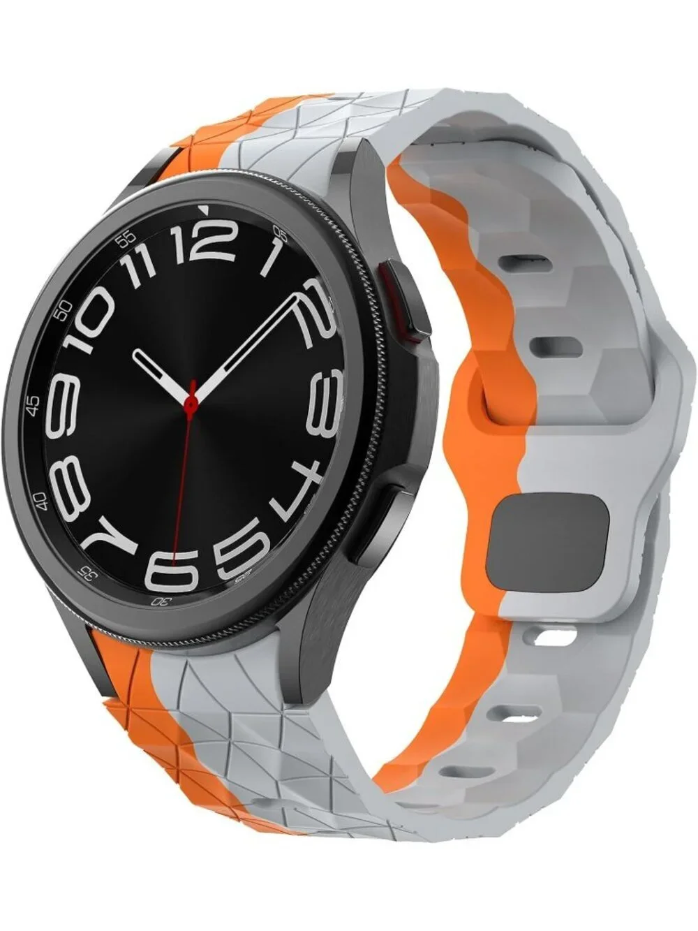 Men's Grey Orange Analog Sport Silicone Replacement Samsung Galaxy Classic Watch